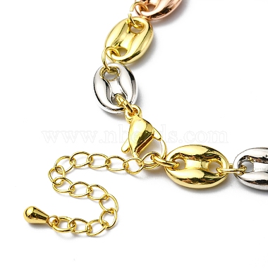 Rack Plating Brass Coffee Bean Chain Bracelet for Women(RJEW-D078-08)-4