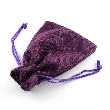 Polyester Imitation Burlap Packing Pouches Drawstring Bags(ABAG-R005-18x13-10)-3