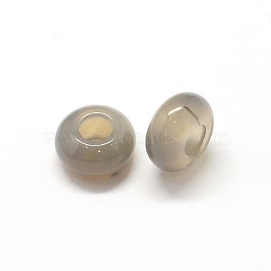 Natural Grey Agate European Large Hole Beads(G-Q442-05)-2