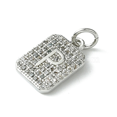 Rack Plating Brass Micro Pave Clear Cubic Zirconia Charms(KK-G501-01P-P)-2