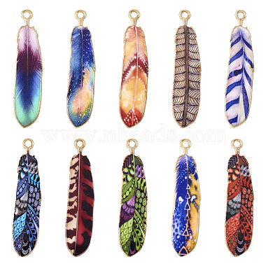 Pandahall 20 pièces 10 couleurs pendentifs en alliage de placage en rack(FIND-TA0002-63)-2