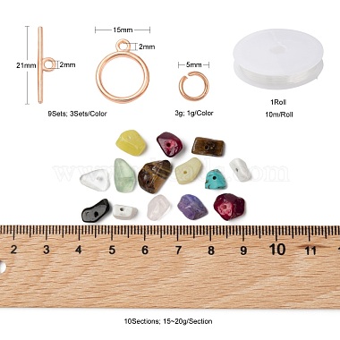 DIY Mixed Stone Chip Beads Bracelets Making Kits(DIY-FS0002-17)-2