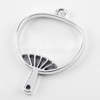 Rack Plating Alloy Fan Open Back Bezel Pendants(X-PALLOY-S047-18D-FF)-2