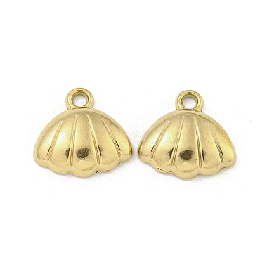 Real 18K Gold Plated Shell Shape 304 Stainless Steel Charms