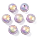 UV Plating Rainbow Iridescent Acrylic Beads(OACR-F004-08D)-2