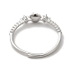 Rhodium Plated 925 Sterling Silver Micro Pave Cubic Zirconia Adjustable Ring Settings(STER-NH0001-61P)-3