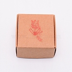 Resin Chapter, DIY Handmade Resin Soap Stamp Chapter,  Square, Flower Pattern, 21.5x22x22.5mm(DIY-WH0183-17G)