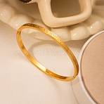 Roman Number Pattern 304 Stainless Steel Hinged Bangles for Couple, Golden, 1/8 inch(0.4cm), Inner Diameter: 2-1/2 inch(6.5cm)(FS-WG2D392-08)