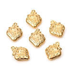 304 Stainless Steel Charms, Strawberry, Golden, 15x11x4mm, Hole: 1.2mm(STAS-L244-46G)