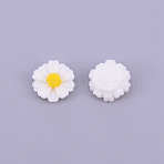 Resin Cabochons, DIY Accessories, Daisy Flower, White, 24.5x5.5mm(RESI-CJC0001-70D-01)