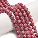 Natural Rhodonite Beads Strands, Round, Grade A-, 8.5mm, Hole: 0.8mm, about 49pcs/strand, 15.55 inch(39.5cm)(G-F820-K06-8mm)