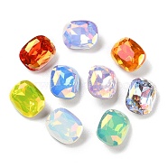 K9 GLass Rhinestone Cabochons, Faceted, Pointed Back & Back Plated, Rectangle, Mixed Color, 10x8x4.5mm(EGLA-F161-19A)