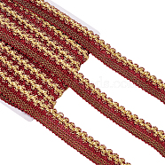 Polyester Braided Ribbons, DIY Crafts, for Curtain, Clothing, Sofa Decoration, FireBrick, 7/8 inch(23mm), about 13.12 Yards(12m)/Card(OCOR-WH0070-17B)