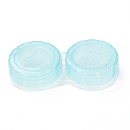 PP Plastic Contact Lens Case for Girl, Two Tone, Cyan, 27.5x56x12mm, Inner Diameter: 20.5mm(AJEW-I061-A01)