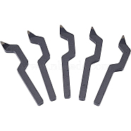 45# Steel Jewelry Puncher, Bent Handle, Black, 78.5x14x6mm, Stamp: 1.2x2~3mm, 5pcs/set(TOOL-BC0001-09)