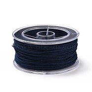 Macrame Cotton Cord, Braided Rope, with Plastic Reel, for Wall Hanging, Crafts, Gift Wrapping, Marine Blue, 1mm, about 30.62 Yards(28m)/Roll(OCOR-H110-01A-01)