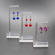 3Pcs L Shaped Acrylic Earring Displays Sets, Jewelry Display Racks, Clear, 5x3x9cm, 5x3x11cm, 5x3x13cm(EDIS-WH0011-03)