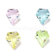 Cubic Zirconia Pointed Back Cabochons, Faceted, Diamond Shape, Mixed Color, 10x9x5.5mm(ZIRC-P093-05A-MN)