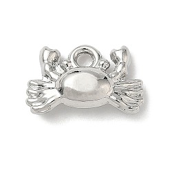 Alloy Charms, Platinum, Crab, 9x14x4.5mm, Hole: 1.6mm(FIND-Z101-04P-04)