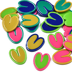 Opaque Cellulose Acetate(Resin) Cabochons, Heart, Mixed Color, 22x19x2.5mm(KY-N018-12)