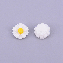 Resin Cabochons, DIY Accessories, Daisy Flower, White, 24.5x5.5mm(RESI-CJC0001-70D-01)
