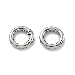 304 Stainless Steel Spring Gate Clasp Findings, Ring, Stainless Steel Color, 12x2.5mm, Inner Diameter: 7.5mm(STAS-B082-05C-P)