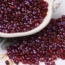 Spray Painted Glass Seed Beads, Peanut, Dark Red, 4~5x2~2.5x2~2.5mm, Hole: 0.8~0.9mm, about 8500pcs/pound(SEED-F005-06A-03)