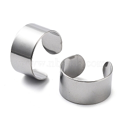 304 Stainless Steel Cuff Rings, Open Finger Rings, Wide Band Rings, Stainless Steel Color, 10mm, Inner Diameter: 18mm(STAS-M333-04B-P)