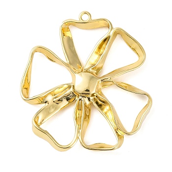 Rack Plating Alloy Pendants, Cadmium Free & Nickel Free & Lead Free, Flower, Golden, 46.5x42.5x5mm, Hole: 2mm