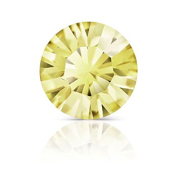 Preciosa&reg MAXIMA Crystal Round Stones, Czech Crystal, Dura Foiling, Round(431 11 615 Chaton), 80250 Acid Yellow, SS12/PP24(3~3.2mm)