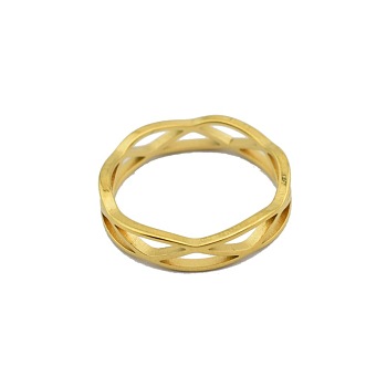 Cross 201 Stainless Steel Finger Rings, Golden, US Size 9(18.9mm)