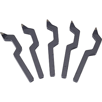 45# Steel Jewelry Puncher, Bent Handle, Black, 78.5x14x6mm, Stamp: 1.2x2~3mm, 5pcs/set