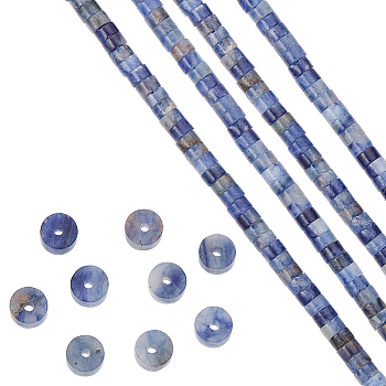 1 Strand Natural Sodalite Beads Strands, Flat Round/Disc, Heishi Beads, 4x2mm, Hole: 1mm, about 169pcs/strand, 14.96''(38cm)