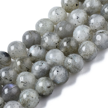 Natural Labradorite Round Beads Strands, 6.5mm, Hole: 1mm, about 63pcs/strand, 15.5 inch