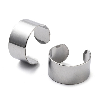 304 Stainless Steel Cuff Rings, Open Finger Rings, Wide Band Rings, Stainless Steel Color, 10mm, Inner Diameter: 18mm