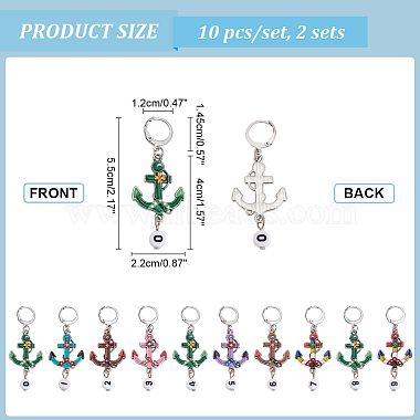 Alloy Enamel Pendant Locking Stitch Markers(HJEW-AB00144)-2