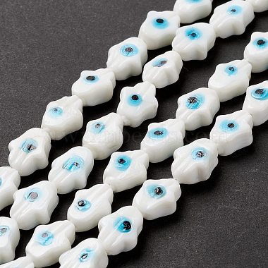 Handmade Evil Eye Lampwork Beads Strands(LAMP-F024-02B)-3