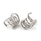 Cubic Zirconia Multi Lines Stud Earrings(EJEW-Z019-26P)-2