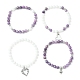 4 pcs 4 ensemble de bracelets extensibles en perles de pierres précieuses naturelles mélangées(BJEW-JB09562)-3