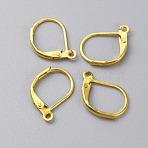 Brass Leverback Earring Findings, Golden, 15.5x12x2mm, Hole: 1.2mm(KK-WH0044-142C-G)