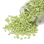 MIYUKI Half TILA Beads, Japanese Seed Beads, 2 Hole, (HTL416FR) Matte Opaque Chartreuse AB, 5x2.3x1.9mm, Hole: 0.8mm, about 250pcs/10g(X-SEED-J020-HTL416FR)