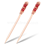 Stainless Steel Portable Office knife, with White Jade, for Letter Open, Brown, 23.2cm, 2pcs/set(DIY-NB00017)