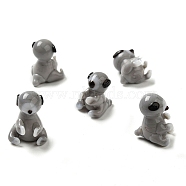 Handmade Lampwork Home Decorations, 3D Bear Ornaments for Gift, Gray, 13~15x15~16x17.5~20mm(LAMP-K039-08)