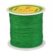 Braided Nylon Thread, Chinese Knotting Cord Beading Cord for Beading Jewelry Making, Green, 0.5mm, about 150yards/roll(NWIR-R006-0.5mm-233)