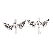 Brass Cuff Earrings for Halloween, Bat Ear Cuff Non Pierced Earring, Antique Silver, 10x14.5x1.5mm(EJEW-L257-01A)