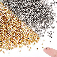 2000Pcs 2 Colors 304 Stainless Steel Beads, Round, Golden & Stainless Steel Color, 2x2mm, Hole: 0.8mm, 1000pcs/color(STAS-UN0050-61)