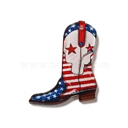 Independence Day Theme Printed Acrylic Pendants, Shoes, 38x34.5x2mm, Hole: 1.5mm(TACR-F007-01B)