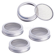 304 Stainless Steel Strainers for Seed Sprout, Canning Mesh Lid, Stainless Steel Color, 68x1mm(AJEW-WH0413-27)