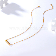 Stainless Steel Pendant Necklaces, Oval Bar, Golden, No Size(LT0525)