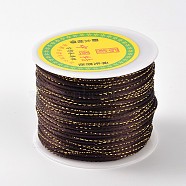 Gold Line Round String Polyester Cords, Coconut Brown, 2mm, about 109.36 yards(100m)/roll(OCOR-F002-738)